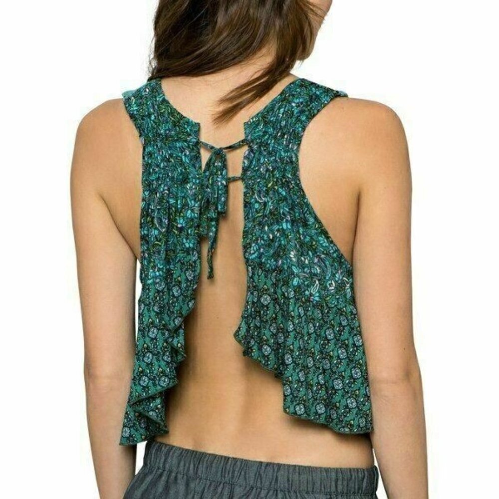 O'Neill Teal Rayon Lace Crochet  Tank Top Size L - Picture 3 of 6